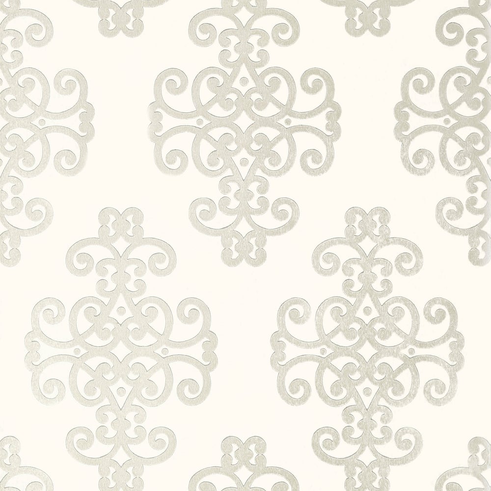 Thibaut T10015 CABALLO Pearl on White Wallpaper