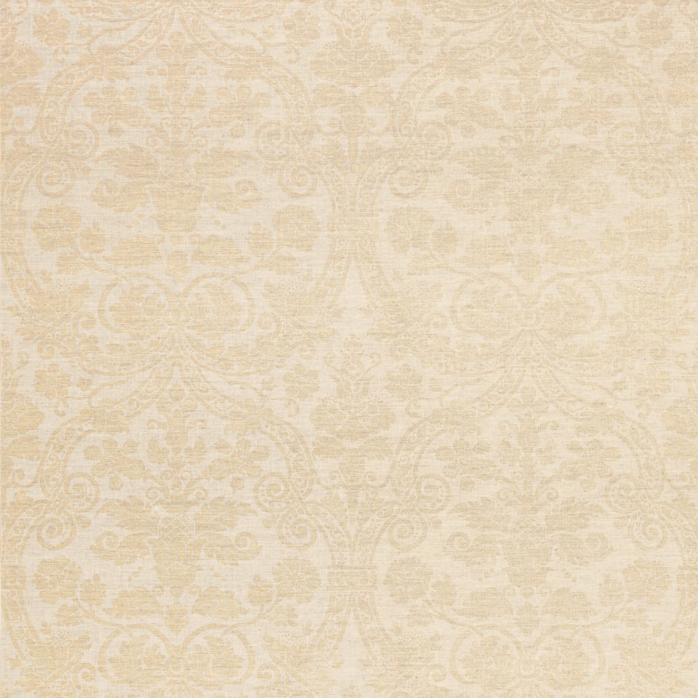 Thibaut T1004 CURTIS LINEN DAMASK Metallic Gold on Natural Wallpaper