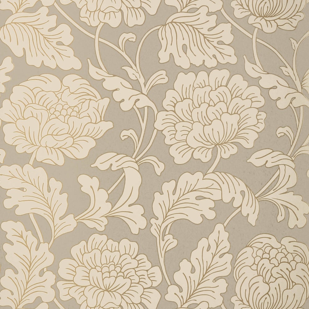 Thibaut T10076 HATHAWAY Pewter on Putty Wallpaper