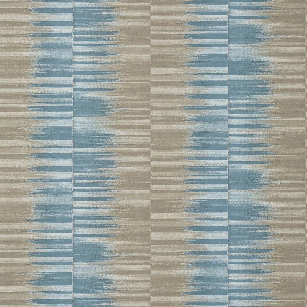 Thibaut T10092 MEKONG STRIPE Spa Blue and Beige Wallpaper