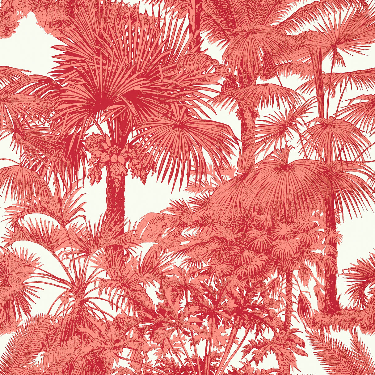 Thibaut T10105 PALM BOTANICAL Coral Wallpaper