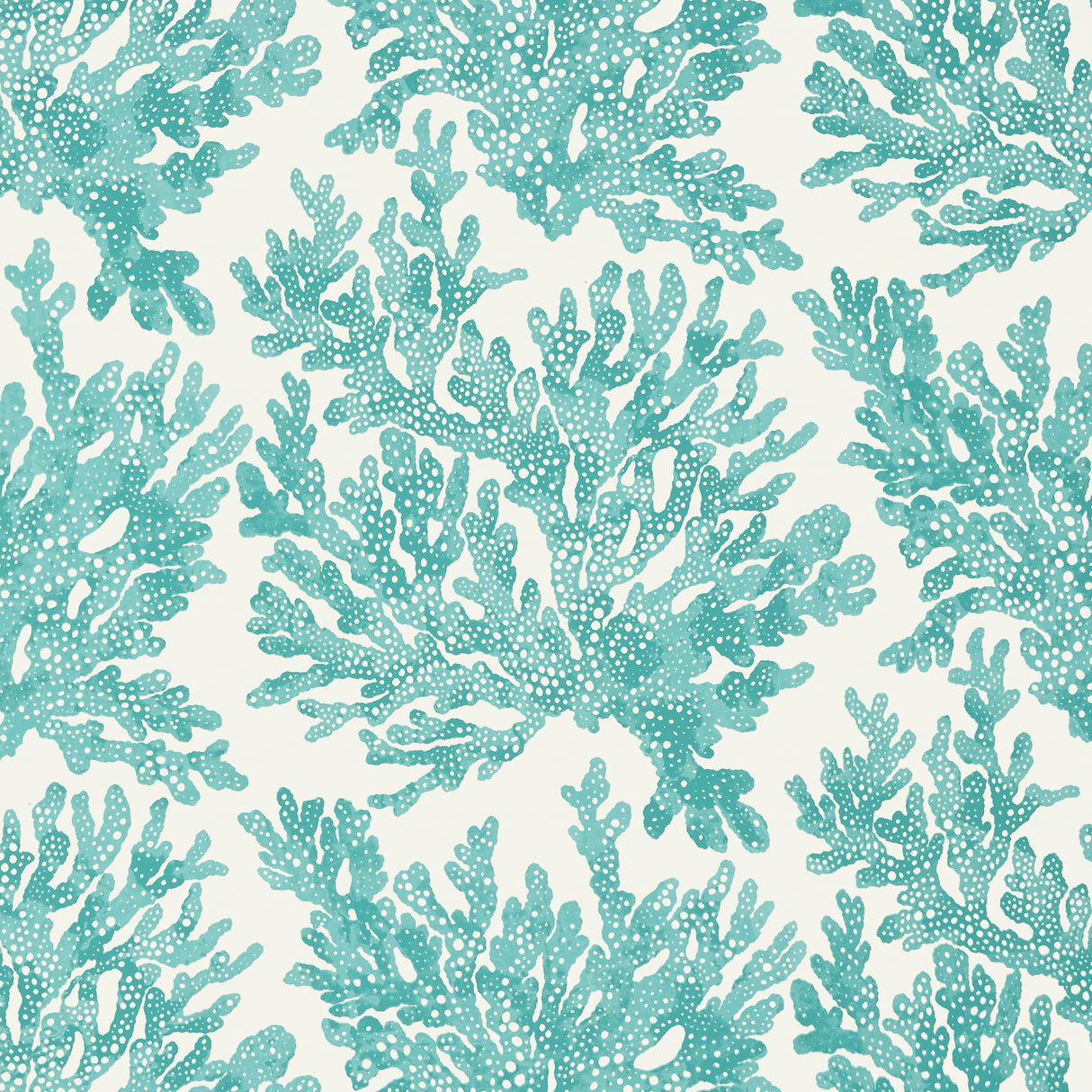 Thibaut T10121 MARINE CORAL Turquoise Wallpaper