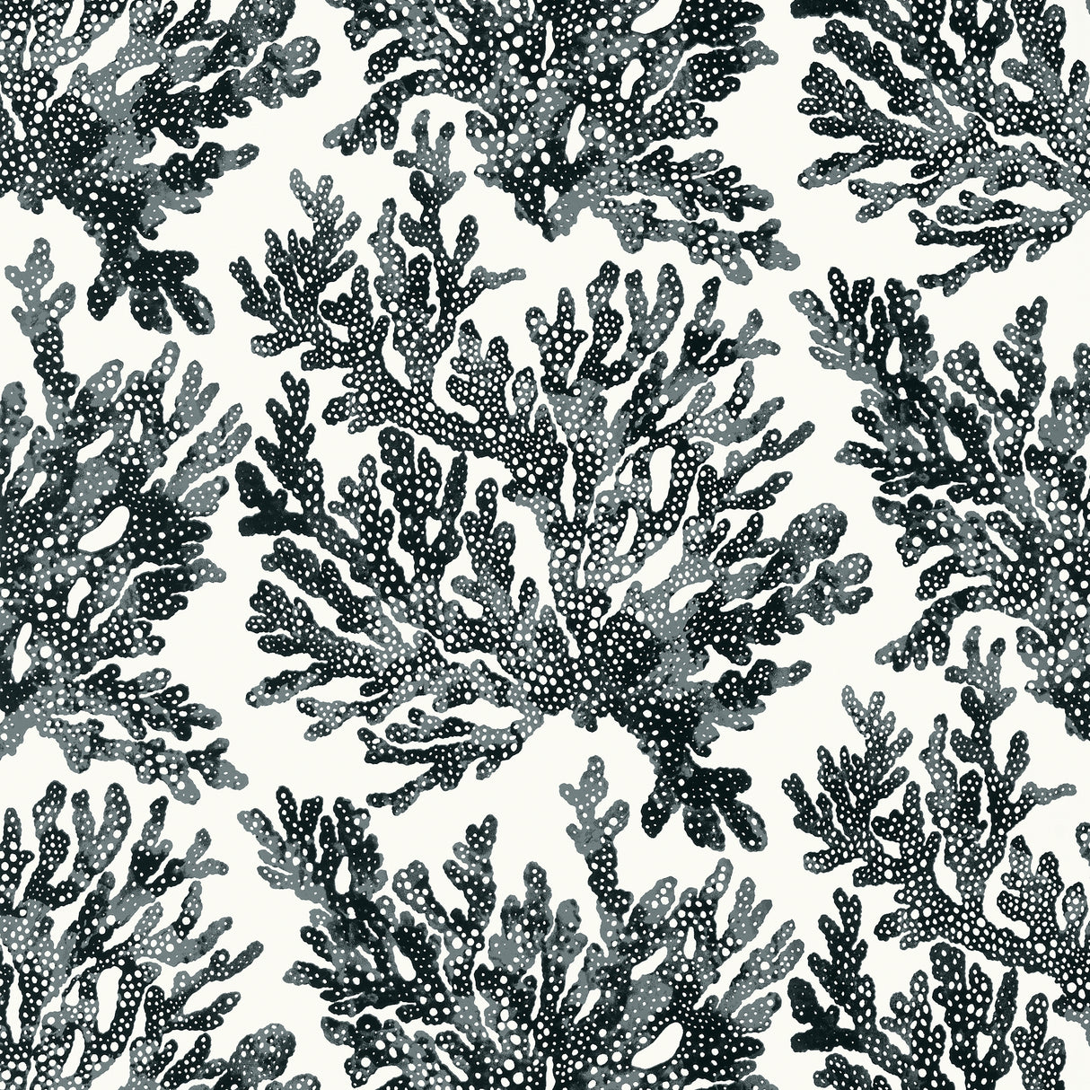 Thibaut T10123 MARINE CORAL Black Wallpaper