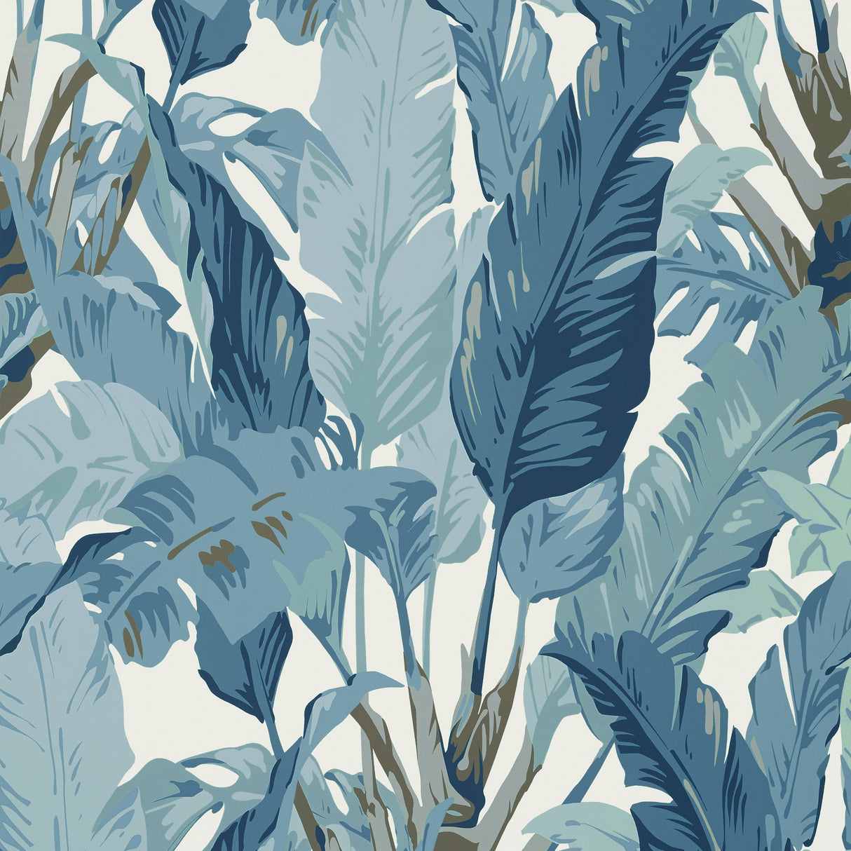 Thibaut T10128 TRAVELERS PALM Spa Blue Wallpaper