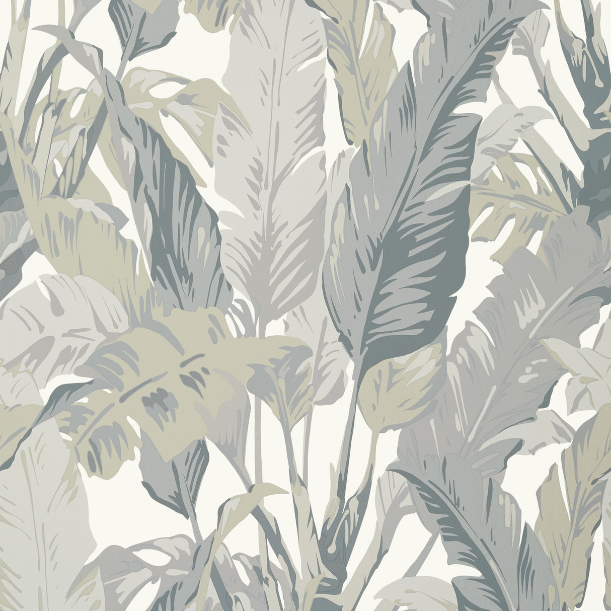 Thibaut T10129 TRAVELERS PALM Grey Wallpaper