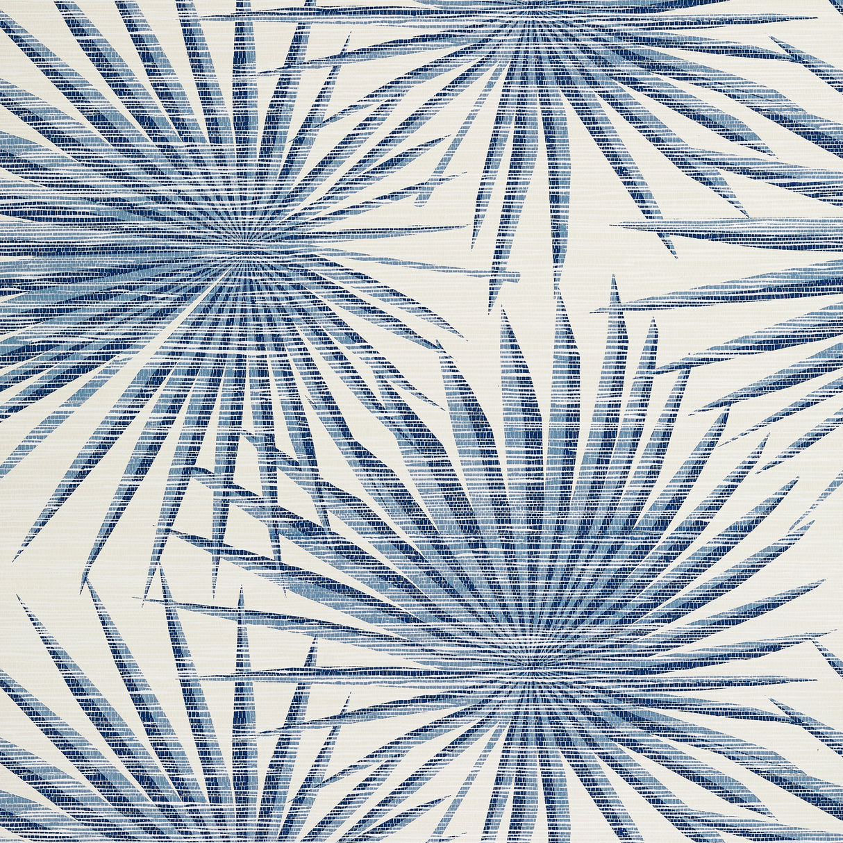 Thibaut T10144 PALM FROND Navy and White Wallpaper