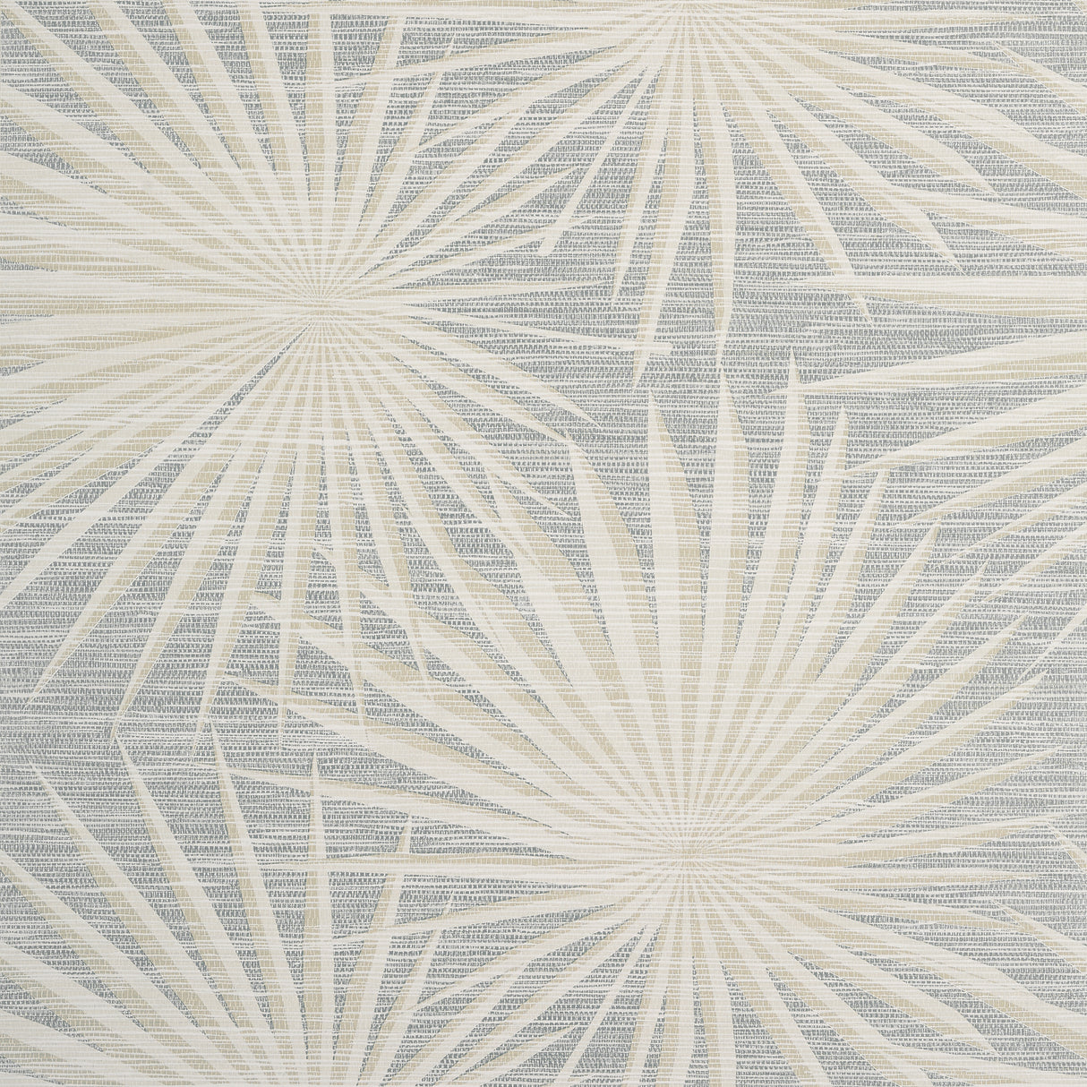 Thibaut T10146 PALM FROND Metallic Silver on Beige Wallpaper