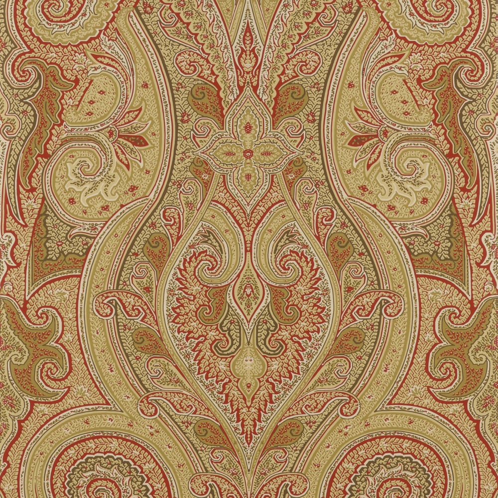 Thibaut T1033 PATANI Camel and Red Wallpaper