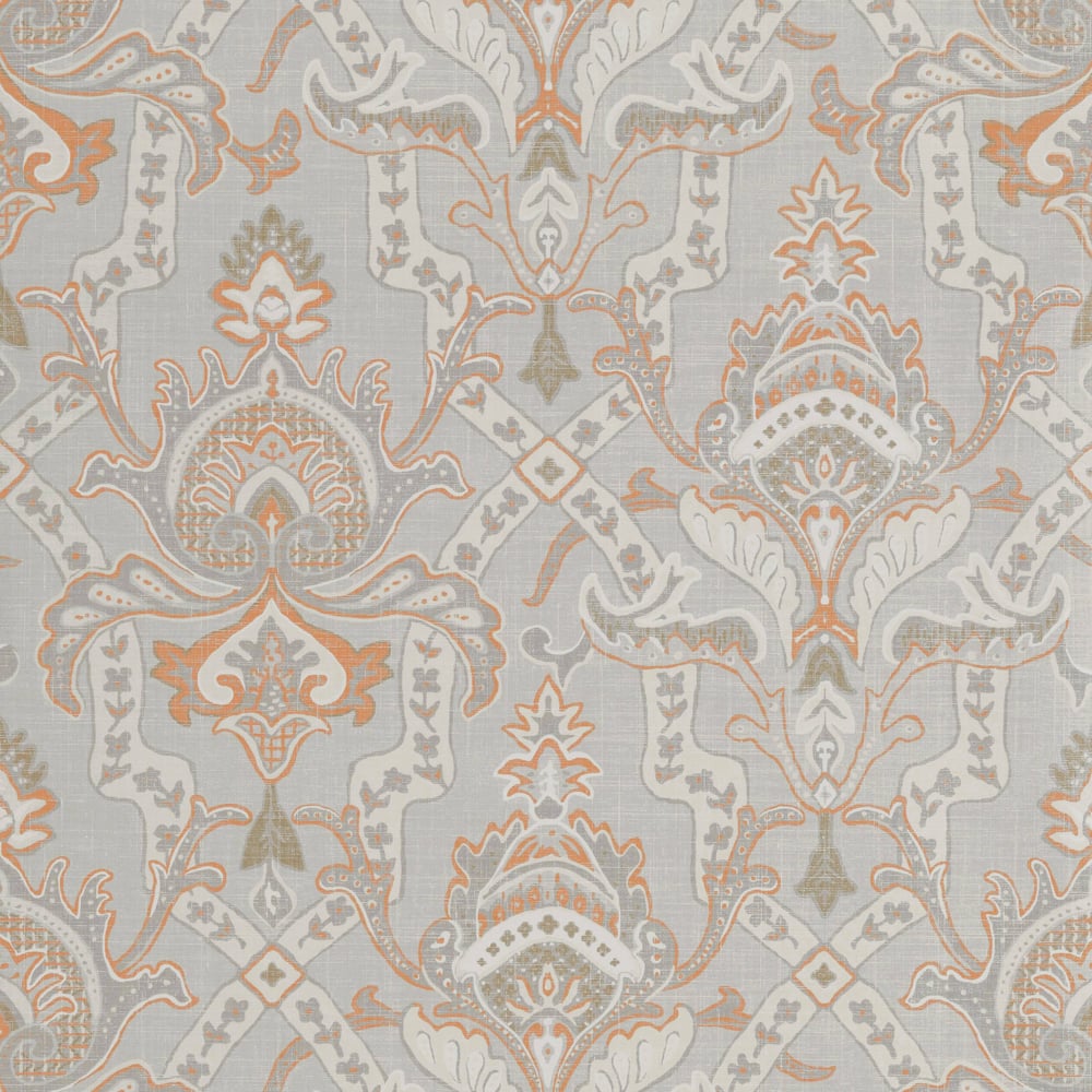 Thibaut T1044 SAKARA Tangerine and Grey Wallpaper