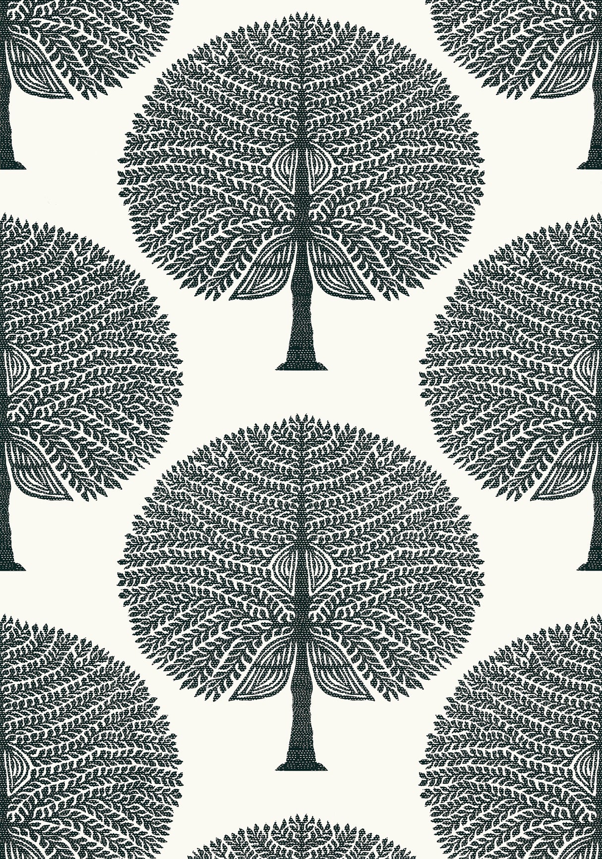 Thibaut T10602 MULBERRY TREE Black and White Wallpaper