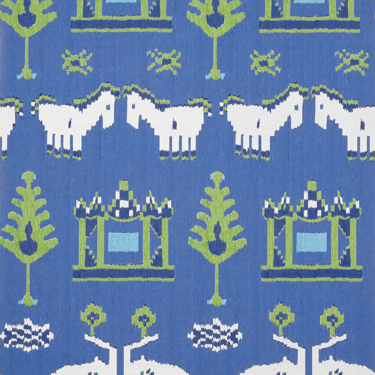 Thibaut T10642 KINGDOM PARADE Blue and Green - Eade's Wallpaper