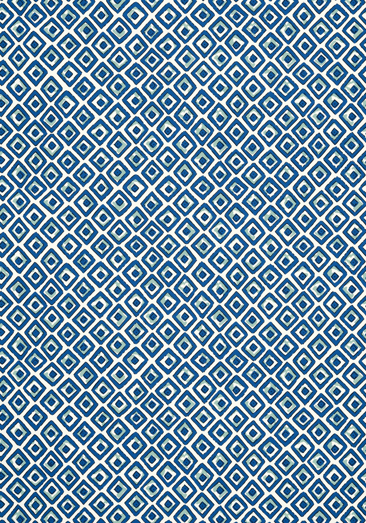 Thibaut T10658 INDIAN DIAMOND Blue and Turquoise Wallpaper