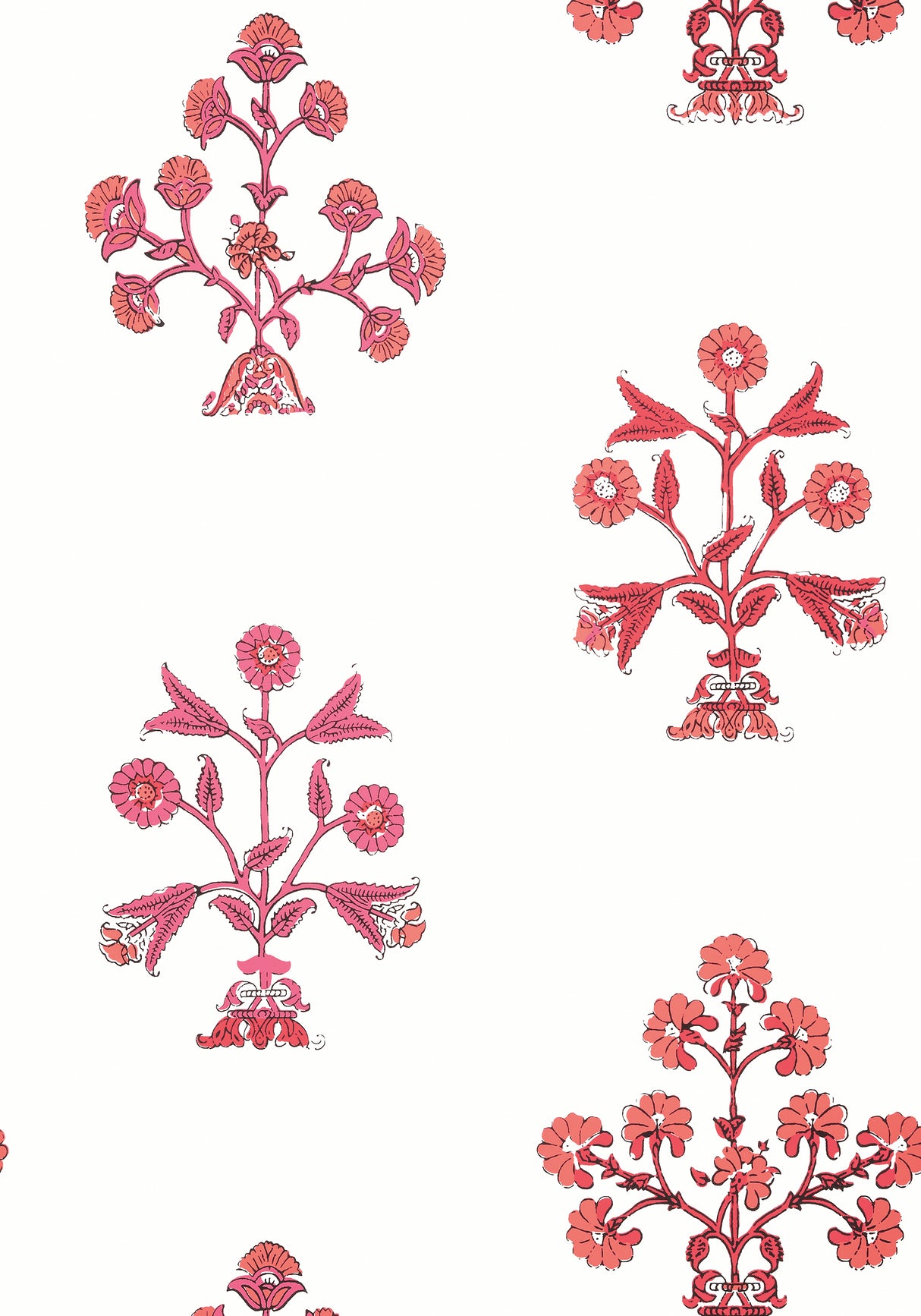 Thibaut T10667 INDIAN FLOWER Pink Wallpaper