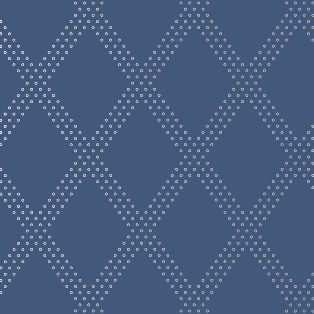 Thibaut T11040 BRAD Silver on Navy Wallpaper