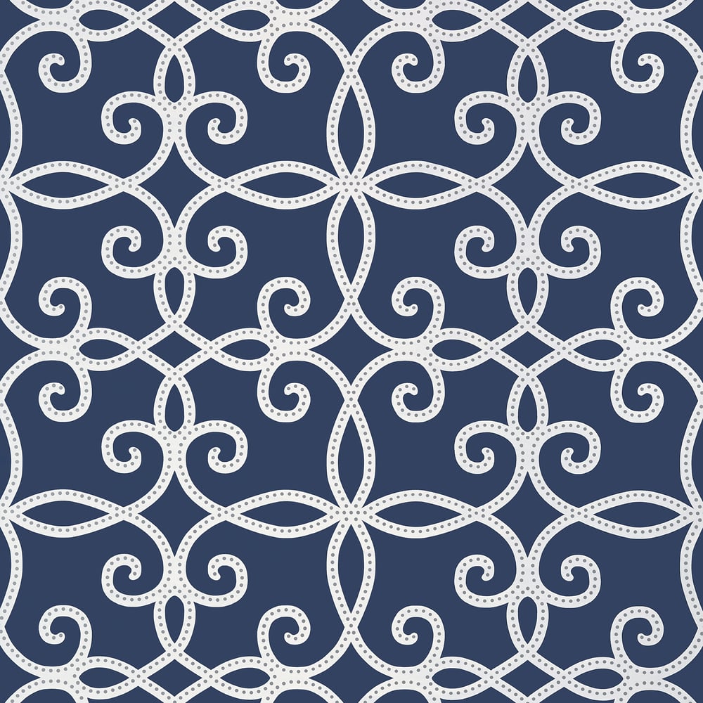 Thibaut T11070 KENDALL Navy Wallpaper