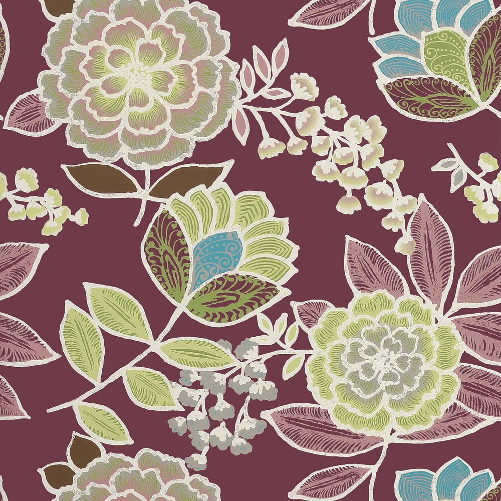 Thibaut T13012 SULU Plum Wallpaper