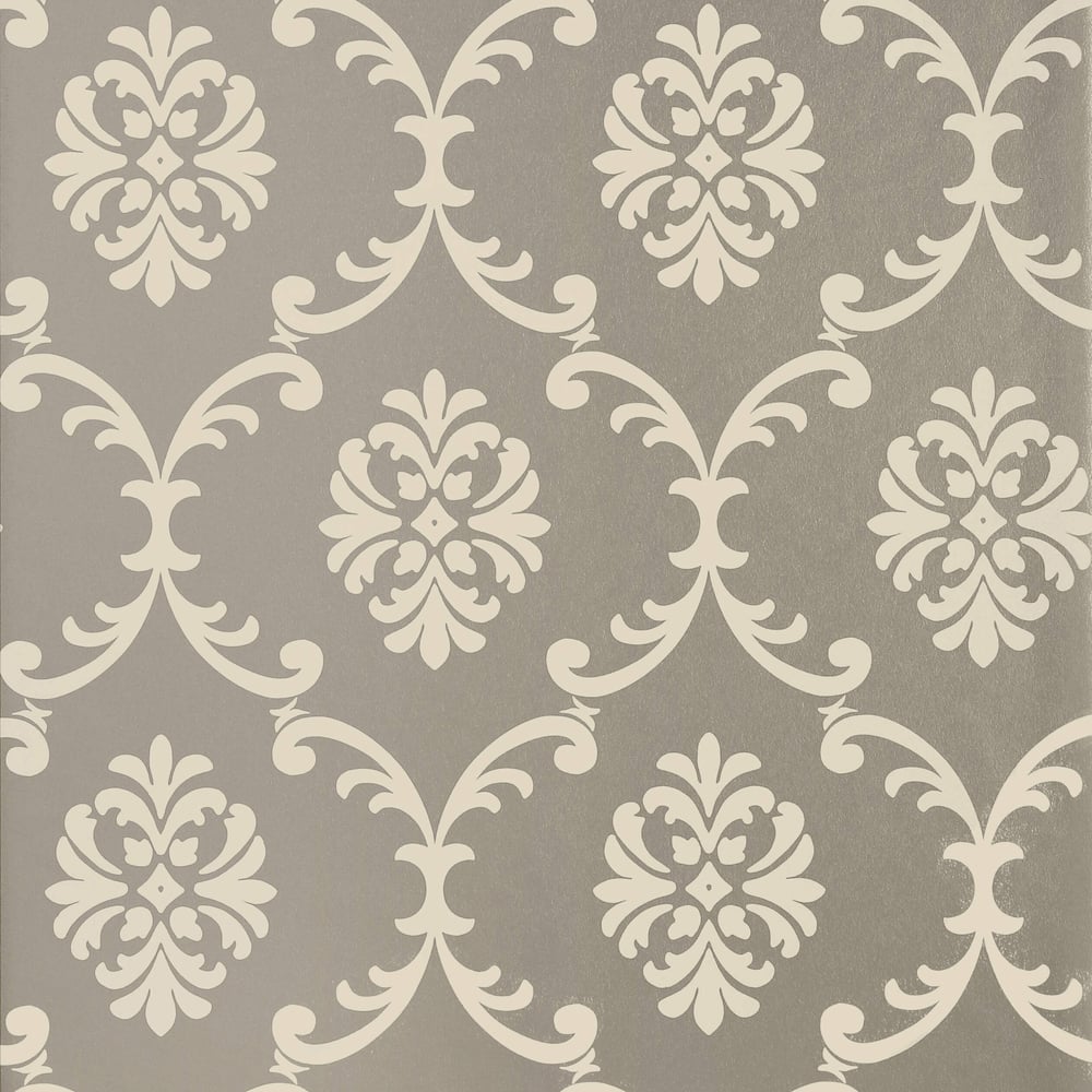 Thibaut T13035 BASTILLE Metallic Silver Wallpaper