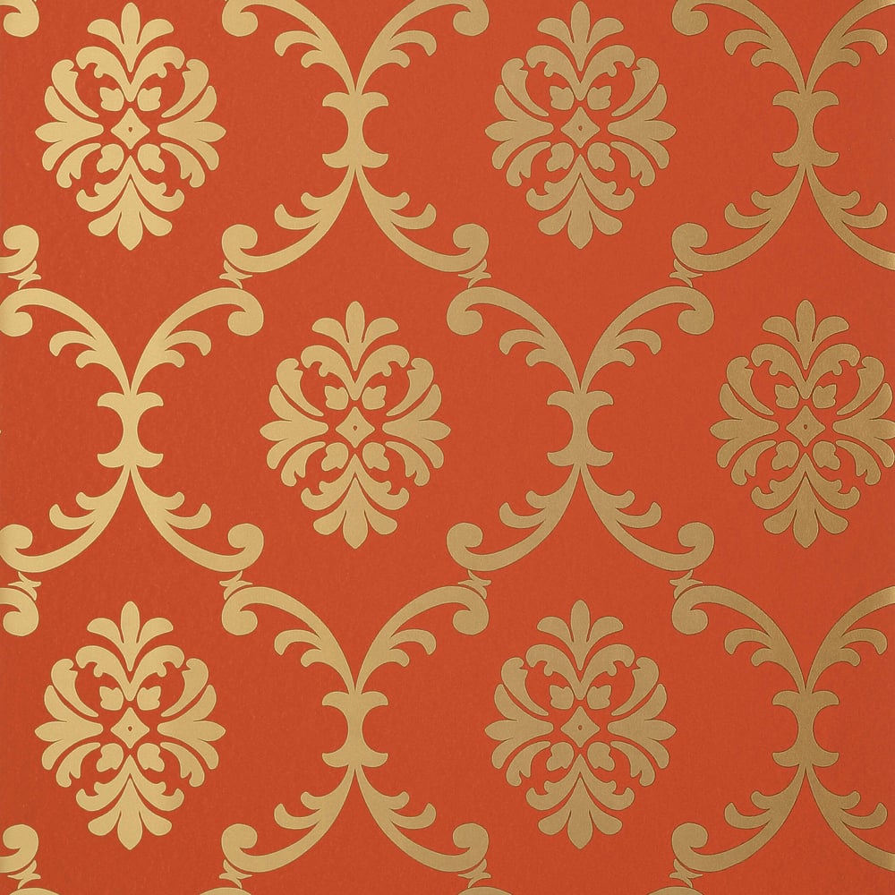 Thibaut T13037 BASTILLE Coral Wallpaper