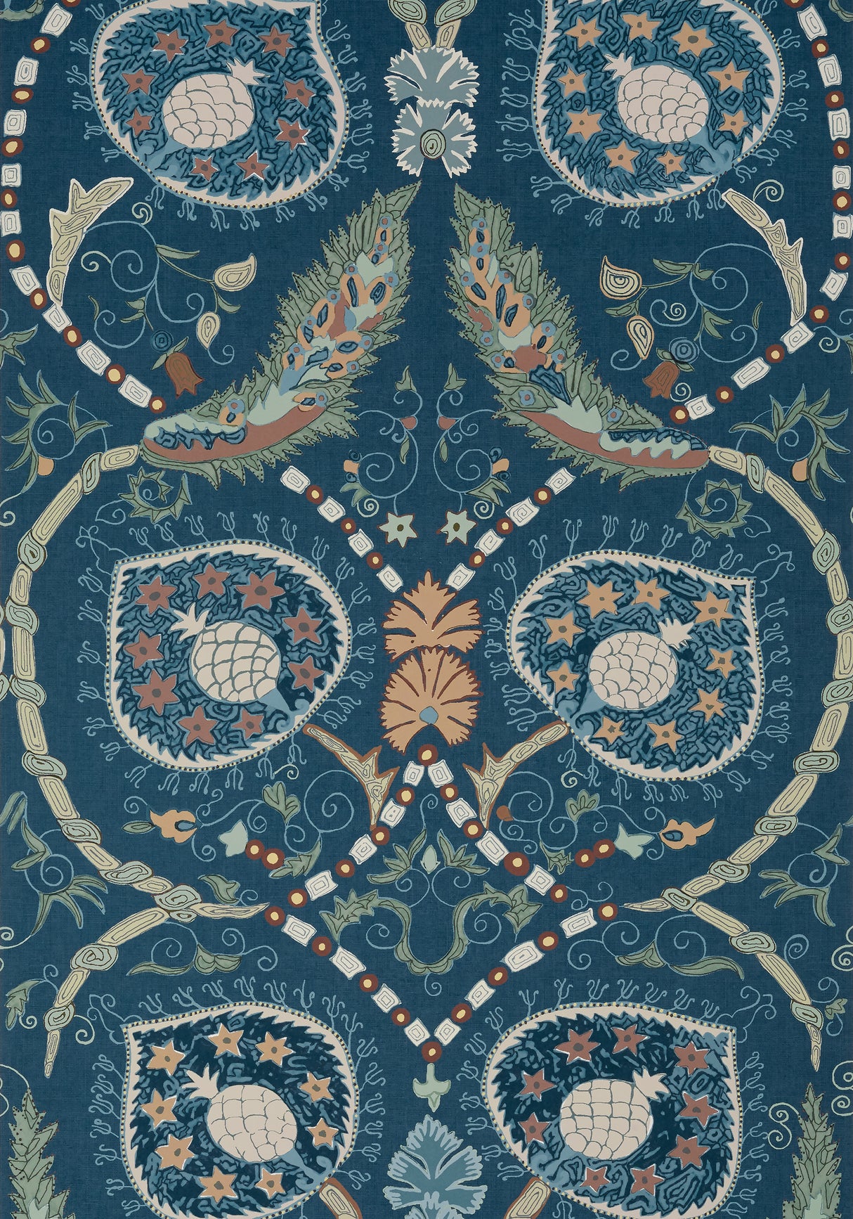 Thibaut T13217 LEWIS Navy and Teal Wallpaper
