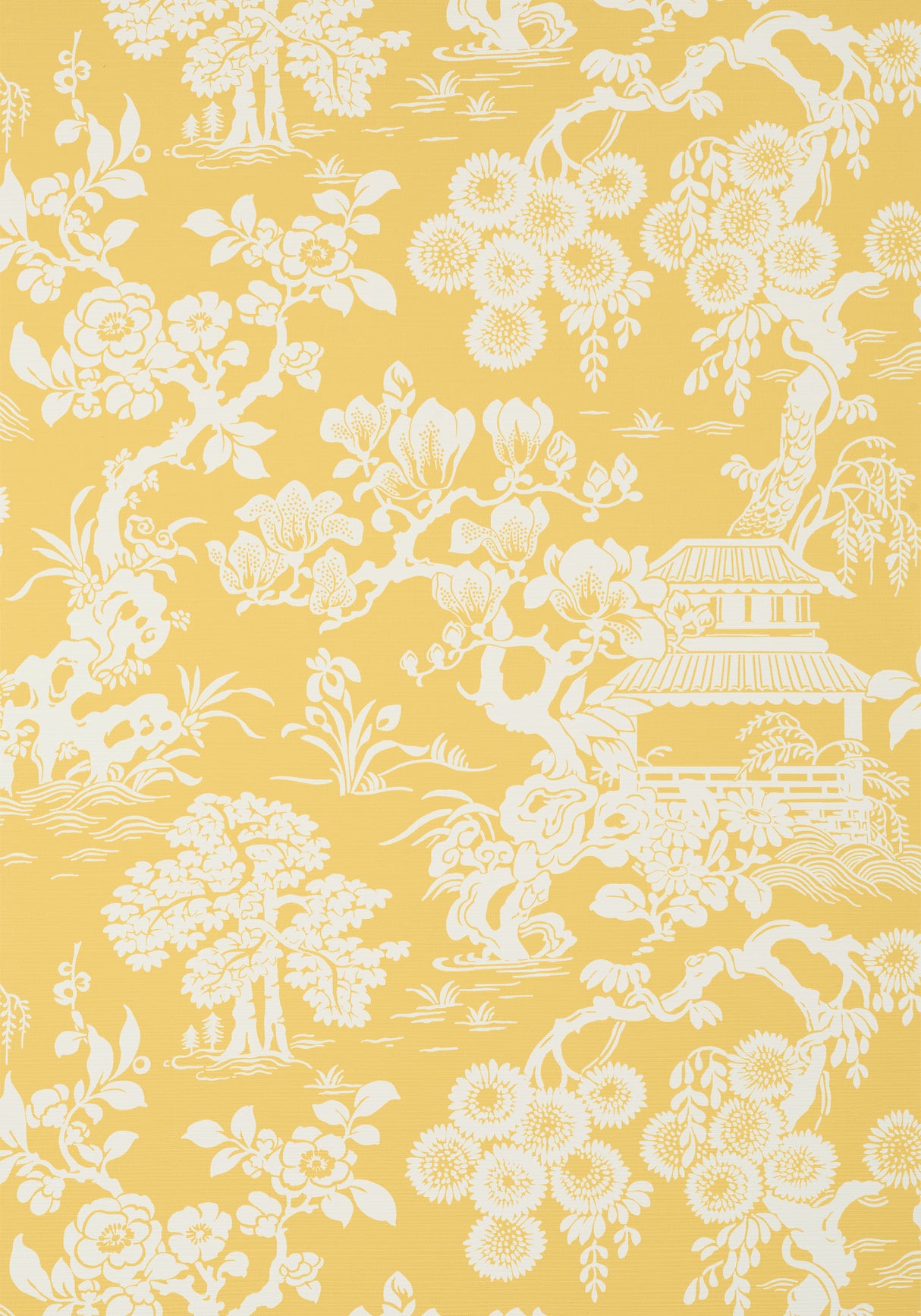 Thibaut T13302 JAPANESE GARDEN Yellow Wallpaper