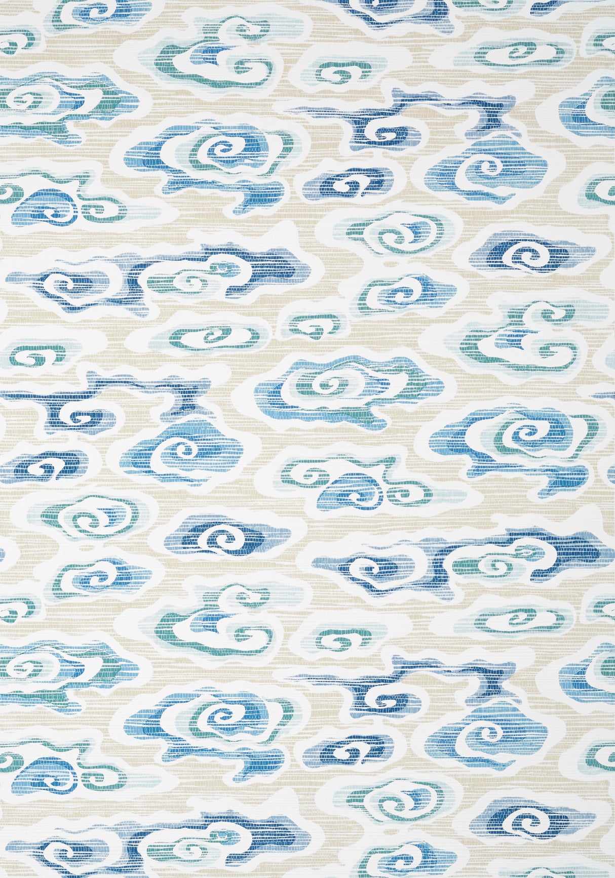 Thibaut T13318 CLEAR CLOUDS Beige and Blue Wallpaper