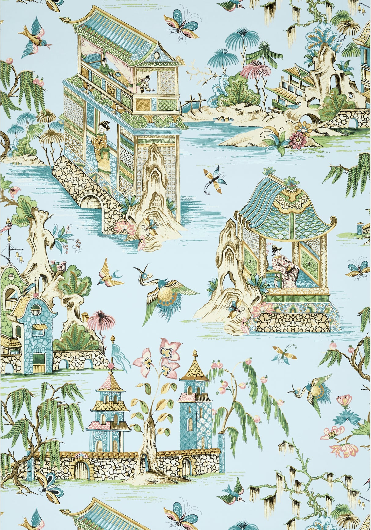 Thibaut T13615 GRAND PALACE Spa Blue Wallpaper