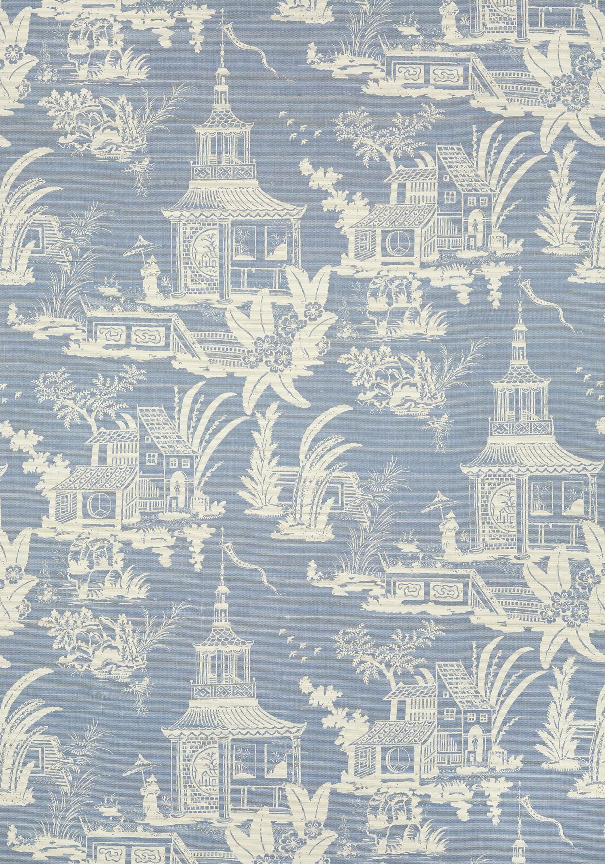 Thibaut T13649 EMPRESS COURT Blue Wallpaper