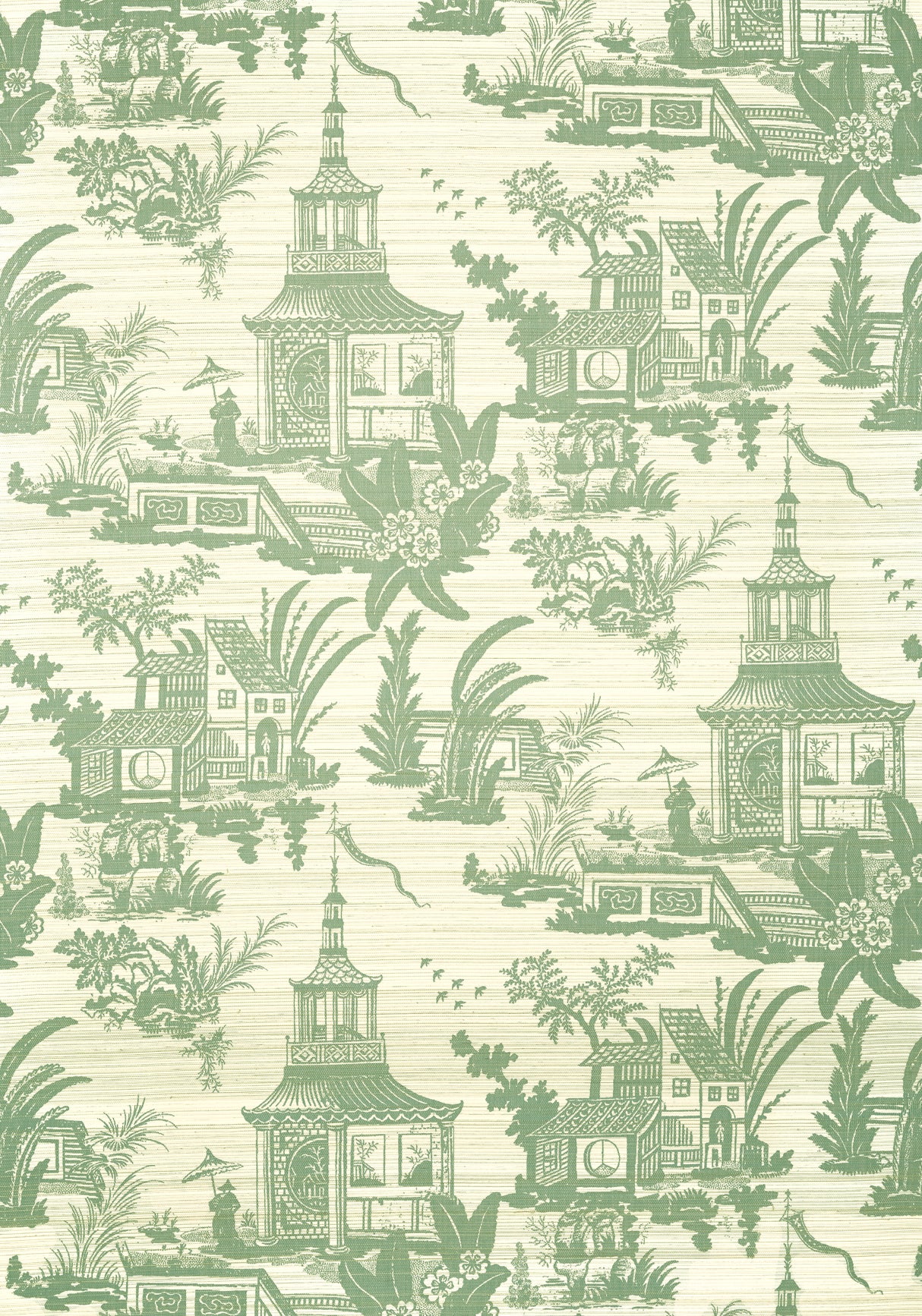 Thibaut T13650 EMPRESS COURT Green Wallpaper