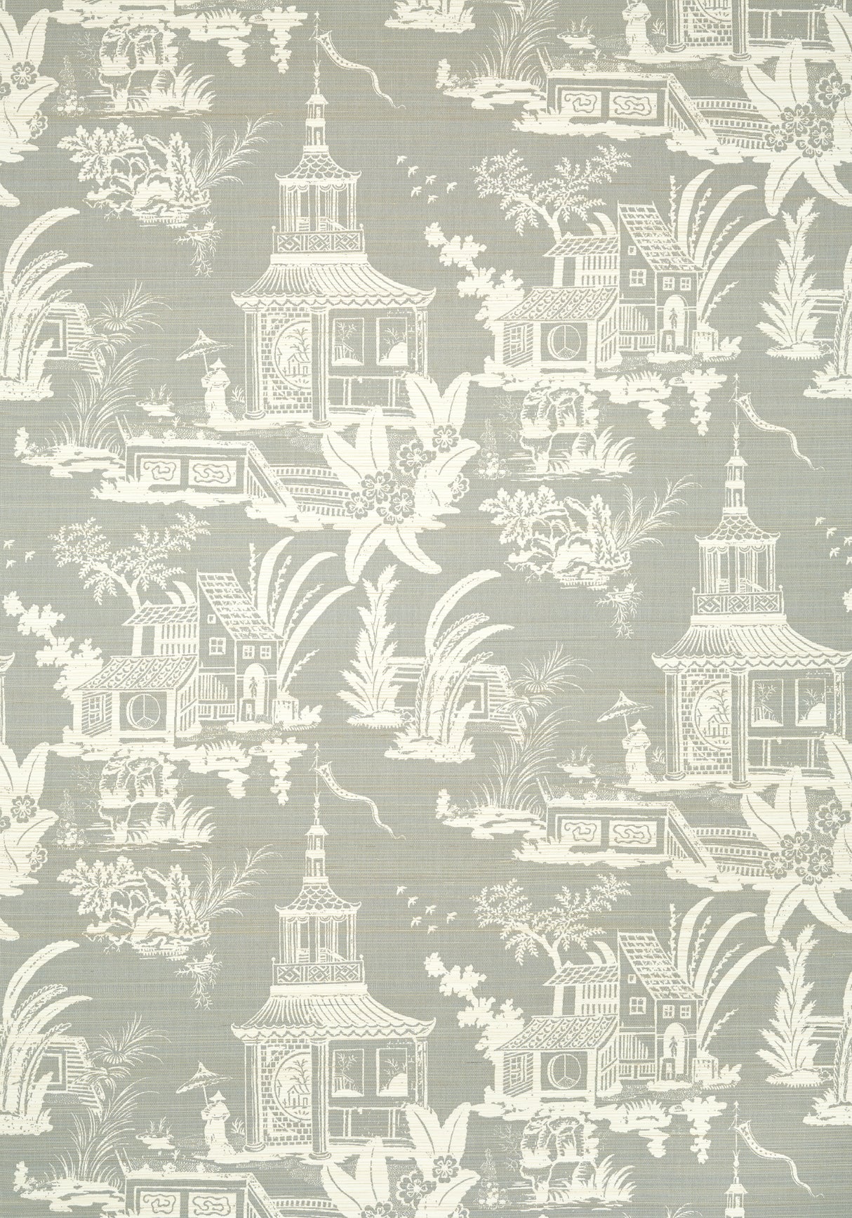 Thibaut T13652 EMPRESS COURT Grey Wallpaper