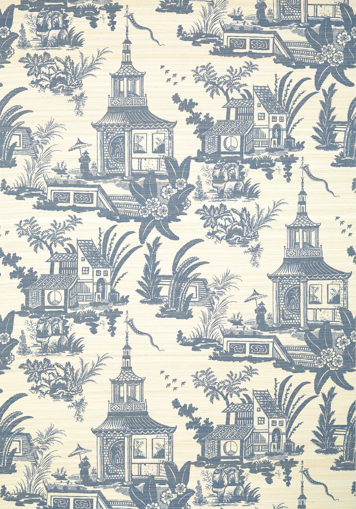 Thibaut T13653 EMPRESS COURT Navy Wallpaper