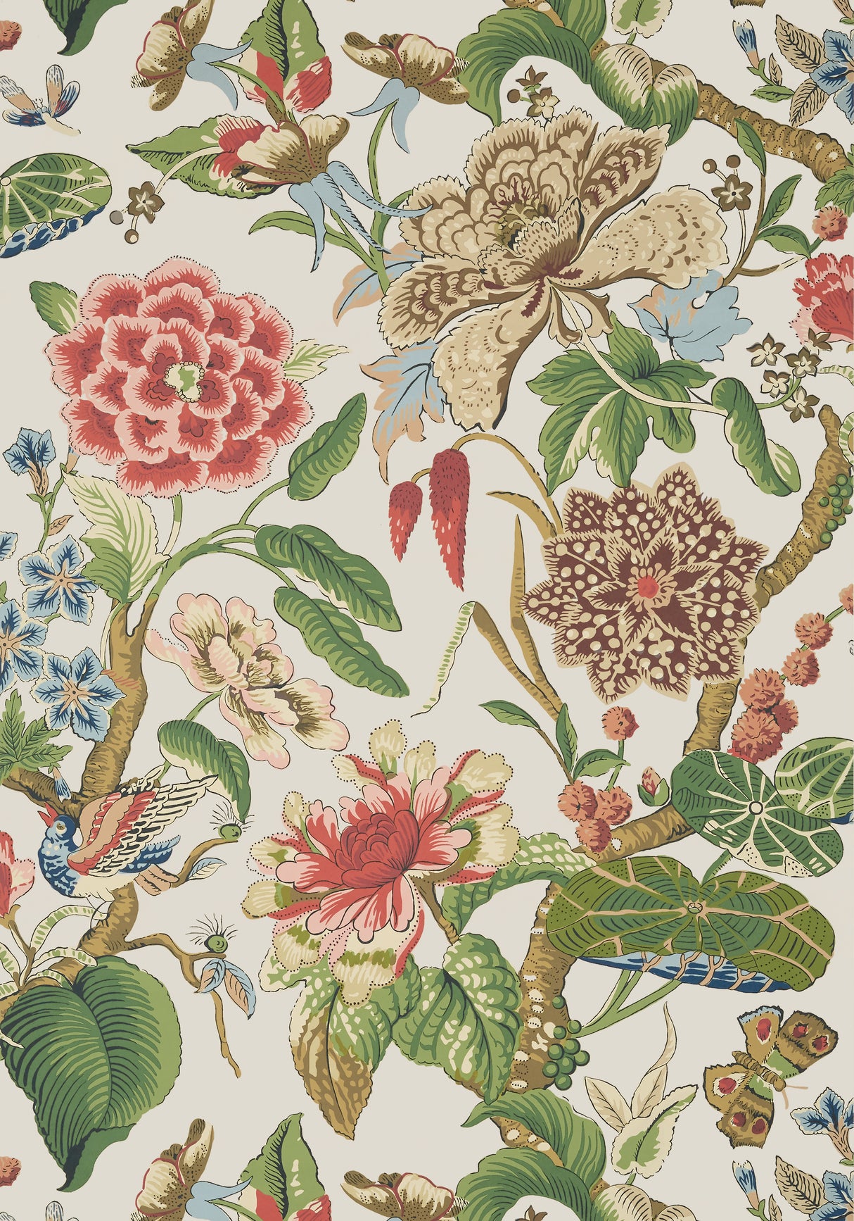 Thibaut T13657 HILL GARDEN Flax Wallpaper