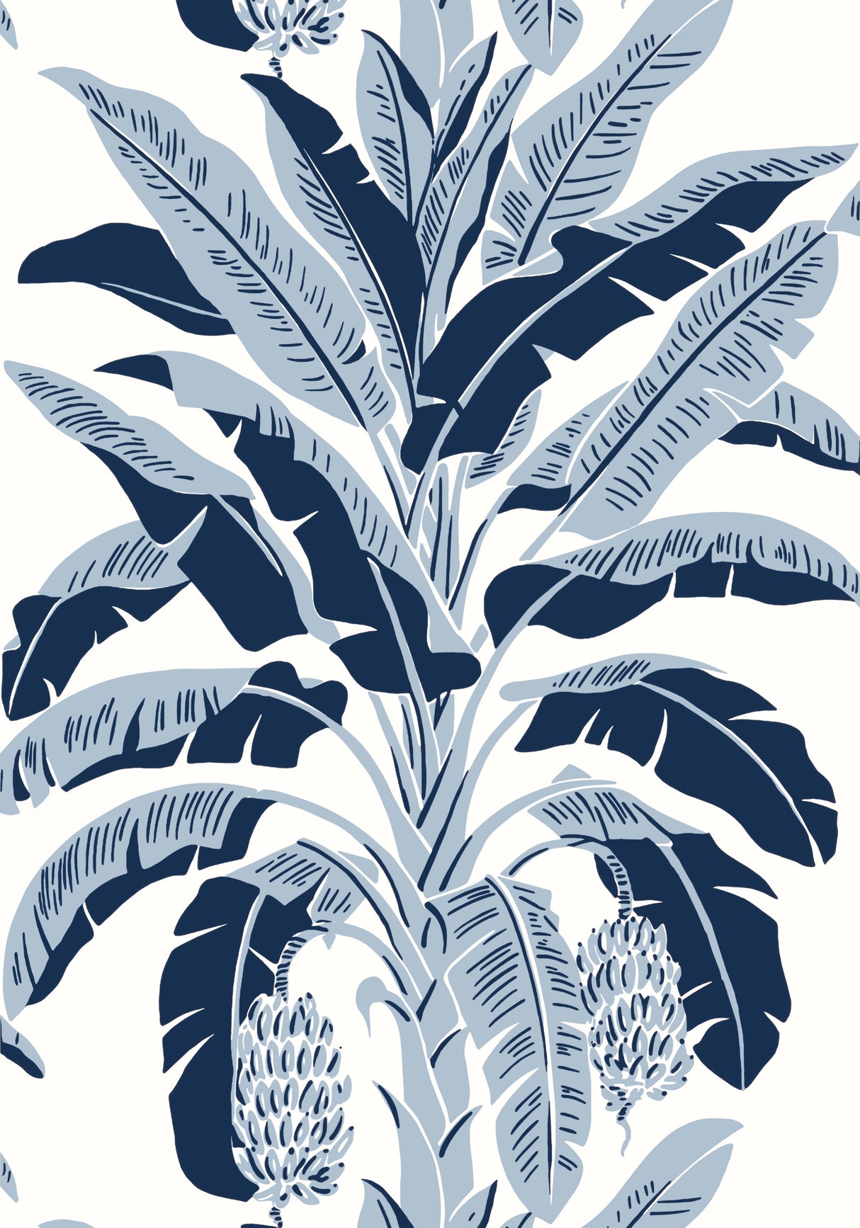 Thibaut T13915 BANANA TREE Navy Wallpaper