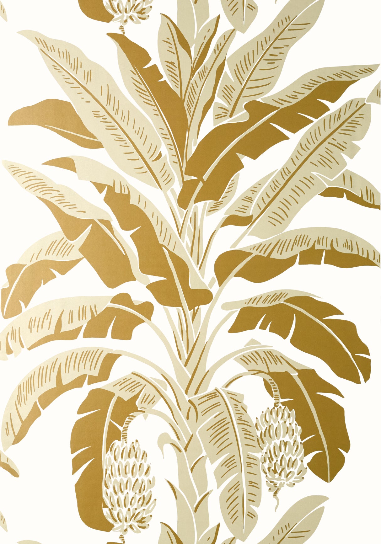 Thibaut T13919 BANANA TREE Metallic Gold Wallpaper