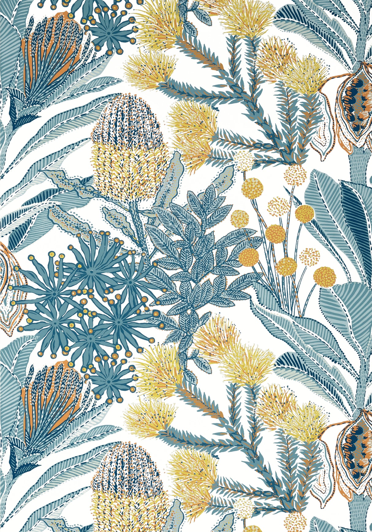 Thibaut T13922 PROTEA Blue Wallpaper