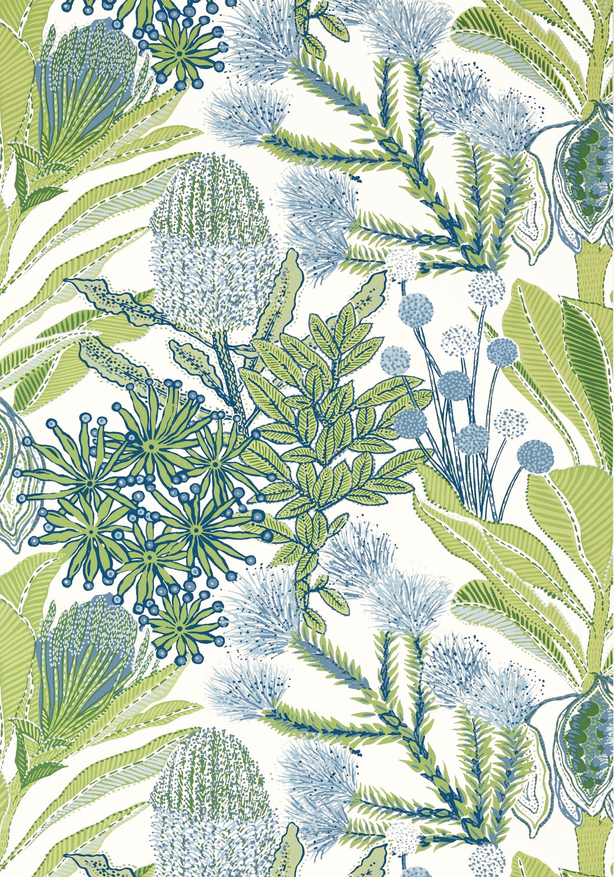 Thibaut T13923 PROTEA Green and Blue Wallpaper