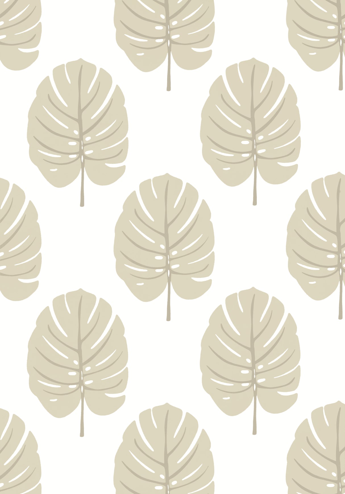 Thibaut T13956 MONSTERA Beige Wallpaper