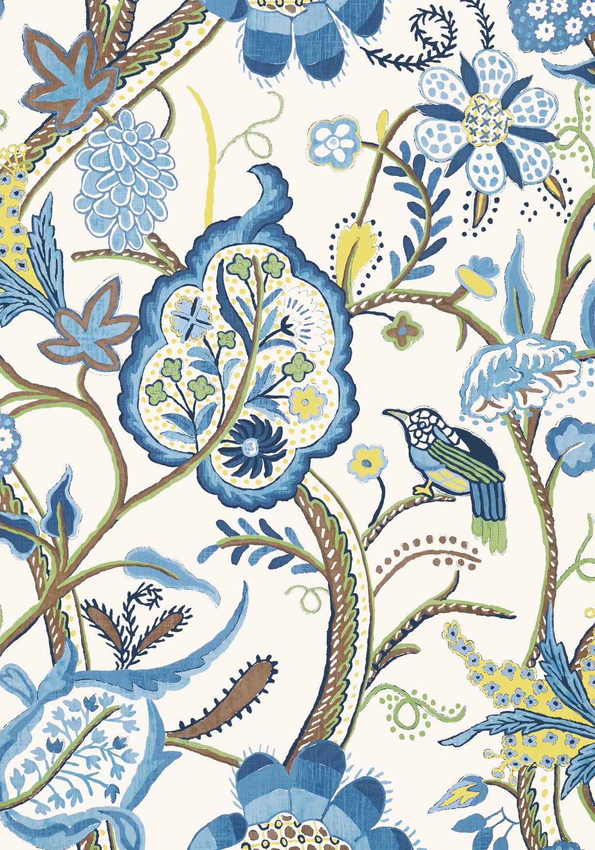 Thibaut T14300 WINDSOR Blue and Yellow Wallpaper
