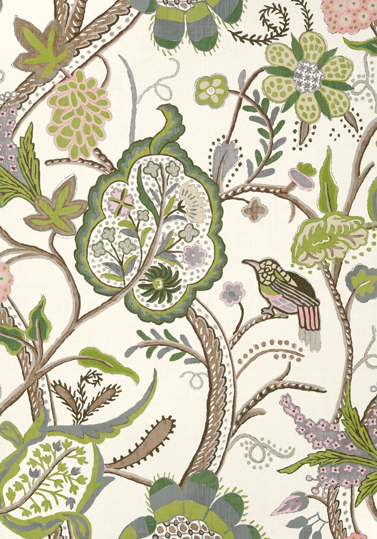 Thibaut T14306 WINDSOR Brown and Green Wallpaper