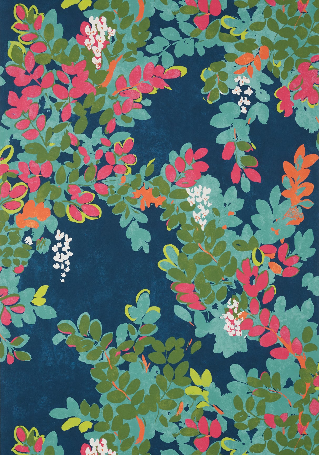 Thibaut T14331 CENTRAL PARK Navy and Pink Wallpaper