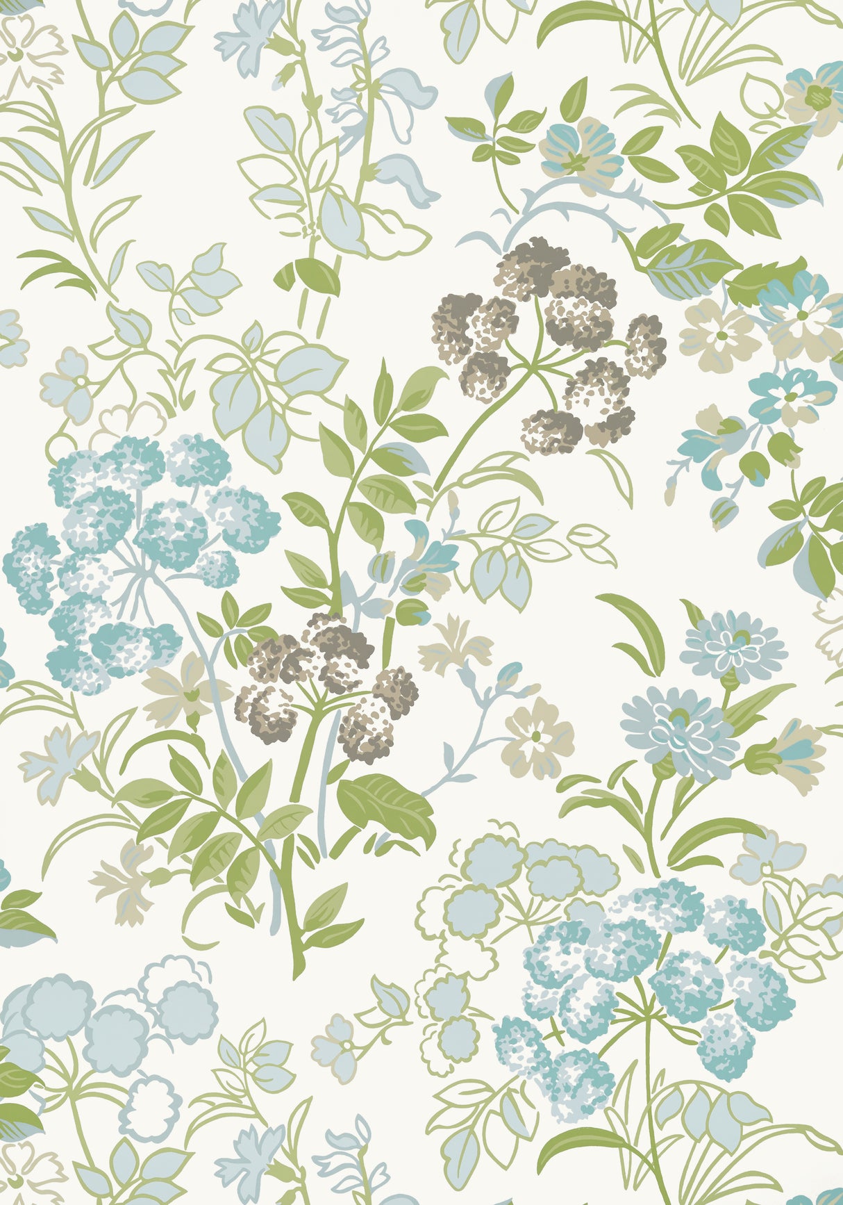 Thibaut T14339 SPRING GARDEN Spa Blue Wallpaper