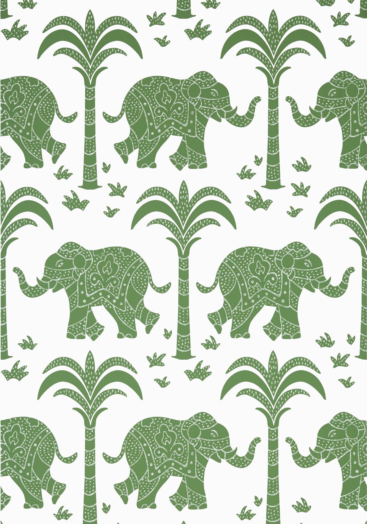 Thibaut T16201 ELEPHANT Green Wallpaper