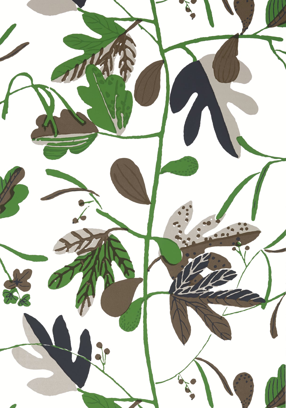 Thibaut T16208 MATISSE LEAF Black and Green Wallpaper