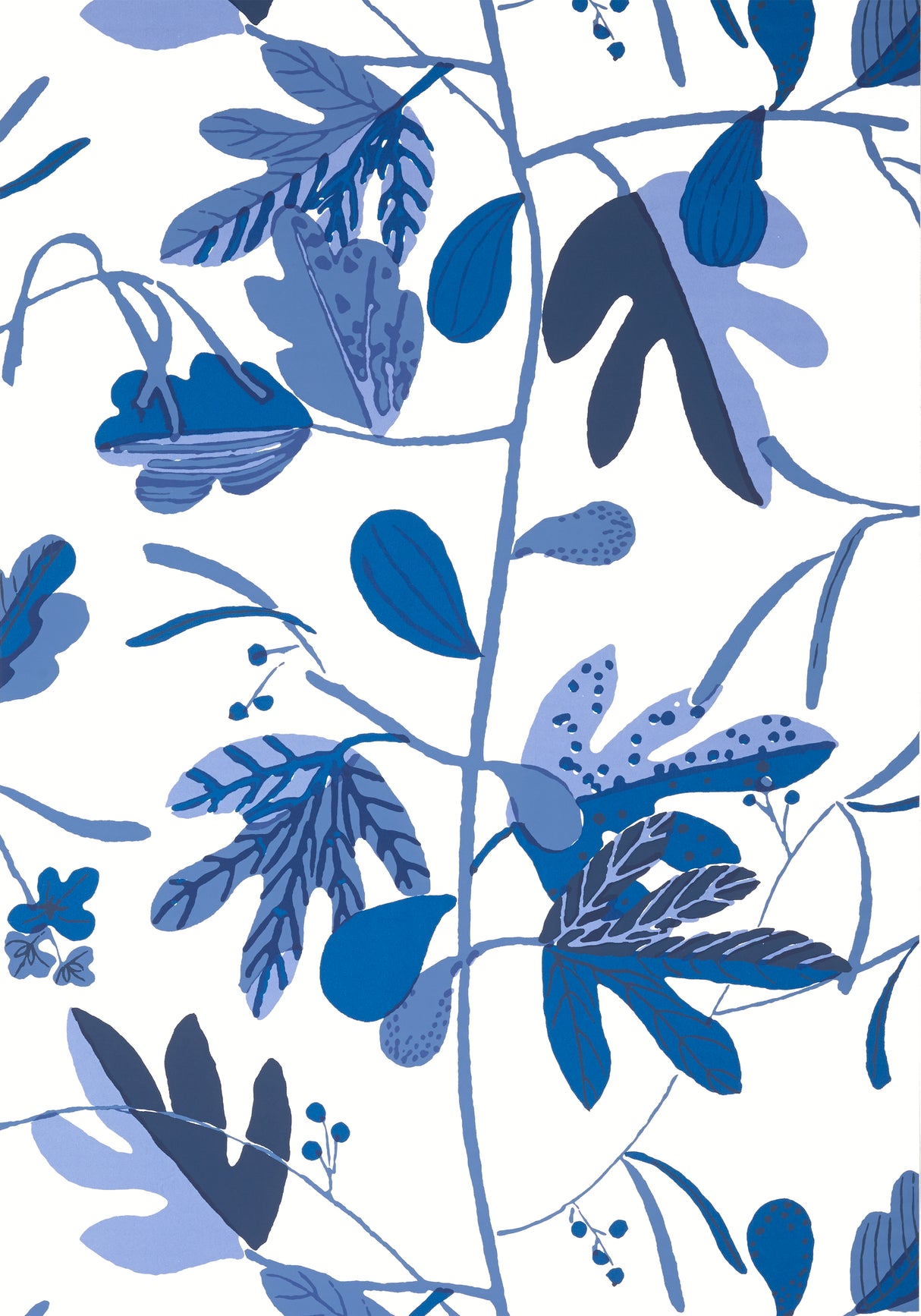 Thibaut T16211 MATISSE LEAF Blue and White Wallpaper