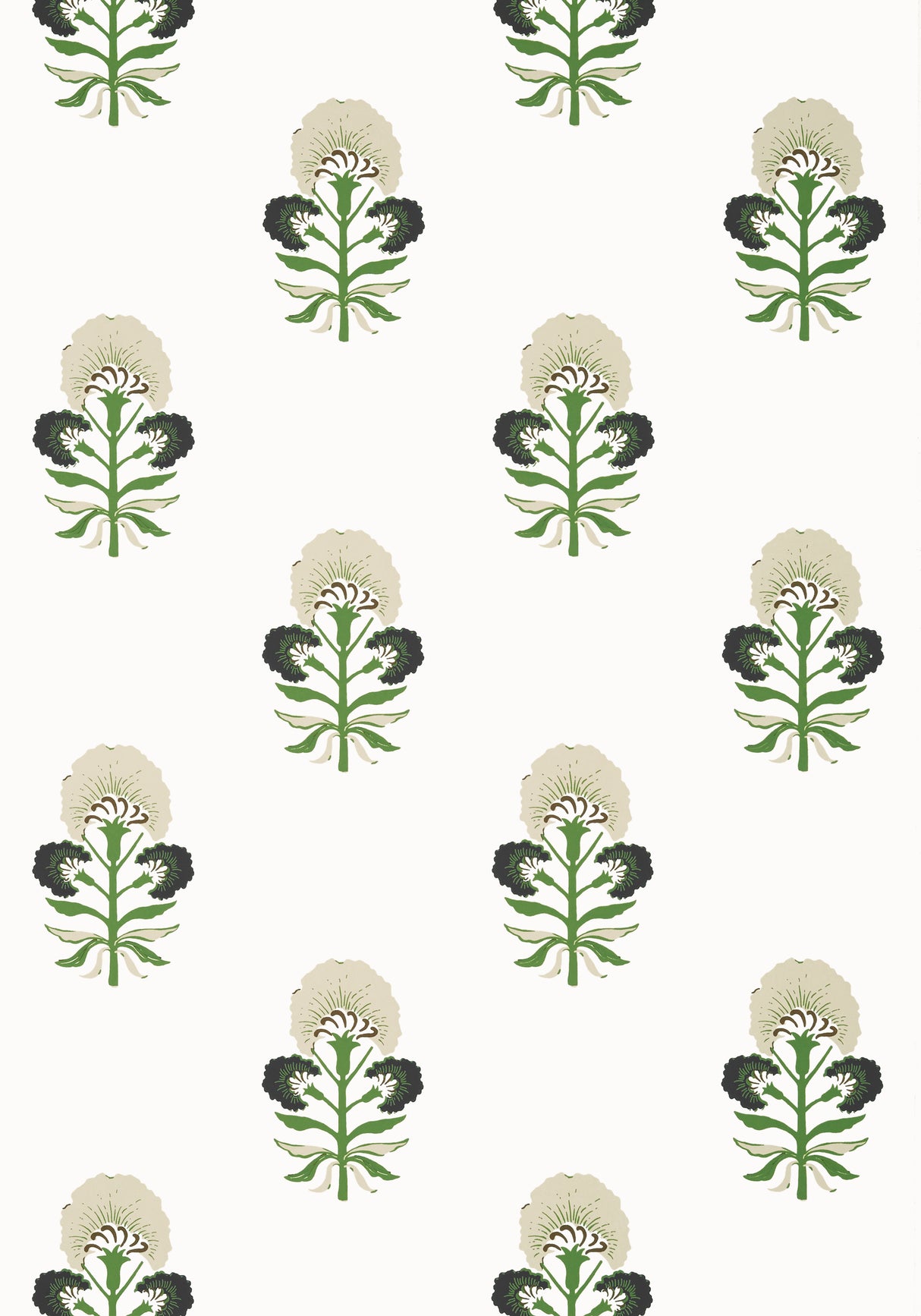 Thibaut T16214 TYBEE BUD Black and Green Wallpaper