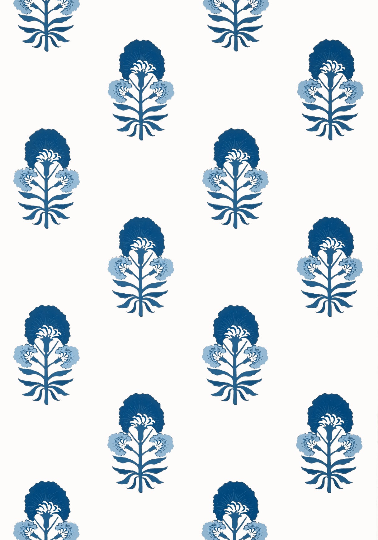 Thibaut T16217 TYBEE BUD Blue and White Wallpaper