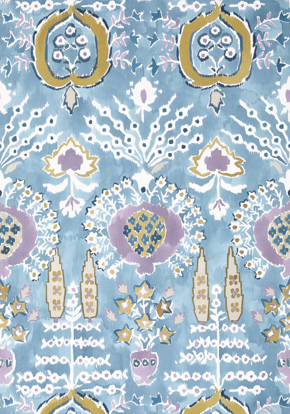Thibaut T16244 MENDOZA SUZANI French Blue and Lavender Wallpaper