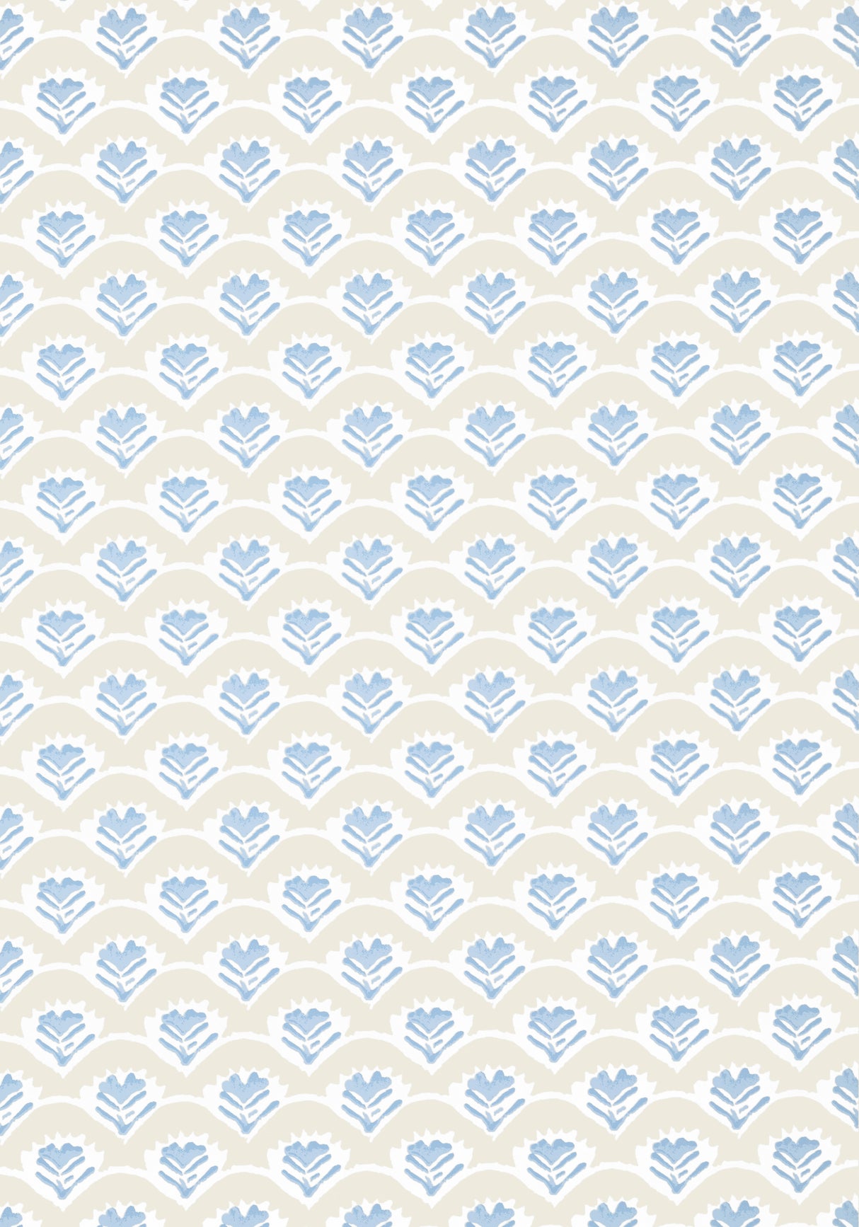 Thibaut T16256 EMILY Beige and Blue Wallpaper