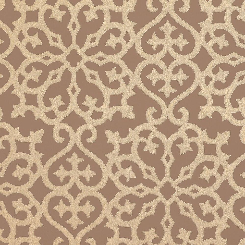 Thibaut T1829 ALLISON Metallic on Brown Wallpaper