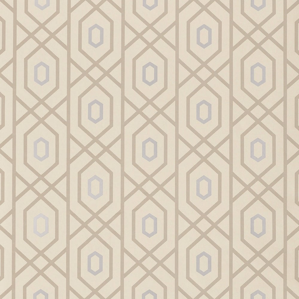 Thibaut T1871 PRESCOTT Metallic on Putty Wallpaper