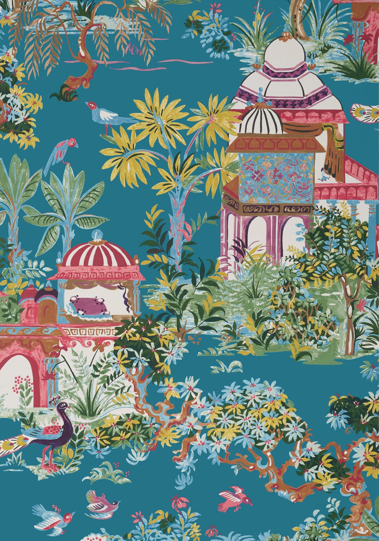Thibaut T20822 MYSTIC GARDEN Teal Wallpaper